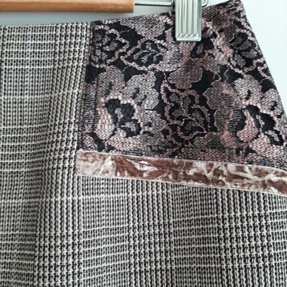 HARVE BENARD 100% Wool Glen Check Plaid Midi Skirt Sz 10 - Picture 5 of 10